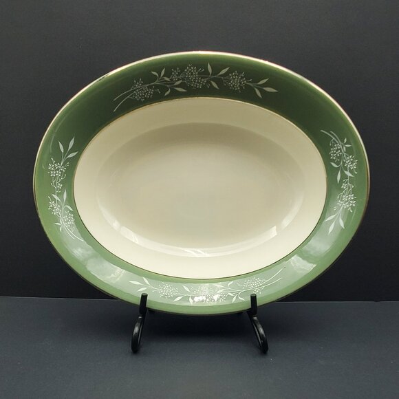 Syracuse China Candlelight Oval Vegetable Bowl Syracuse Floral 10" Serving Bowl - Picture 4 of 9